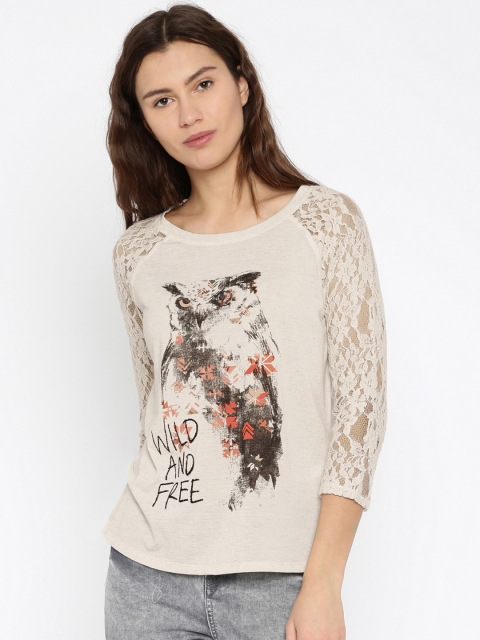 

Vero Moda Women Beige Printed Regular Top