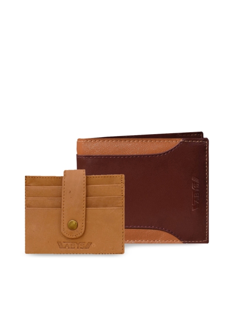 

ABYS Men Tan-Brown & Brown Solid Genuine Leather Accessory Gift Set