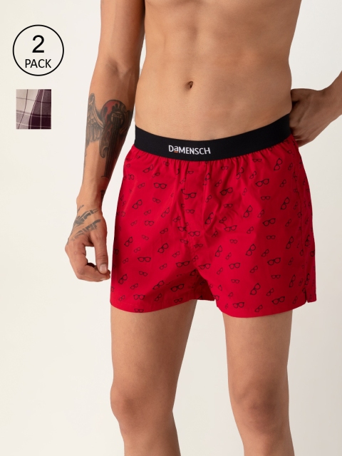 

DAMENSCH Men Pack of 2 Multi-Coloured Printed Boxers