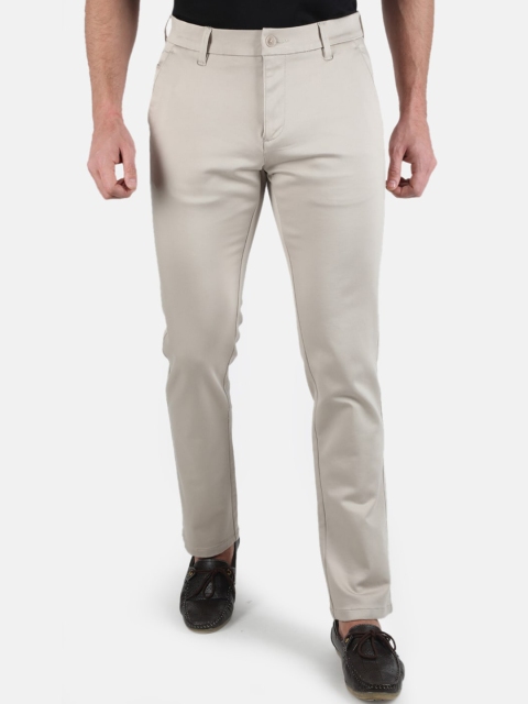 

Monte Carlo Men Beige Smart Solid Trousers