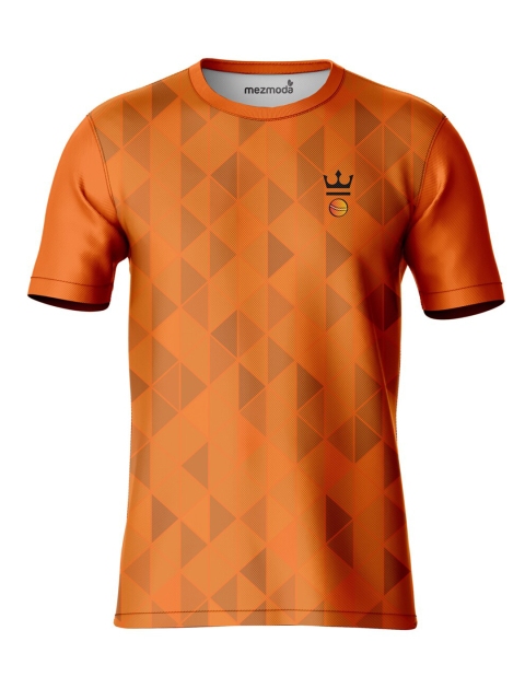 

mezmoda Boys Orange & Brown Printed Sublimation Cricket Jersey