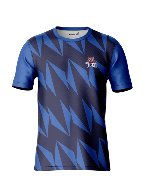 

mezmoda Boys Blue & Black Printed Sublimation T-shirt