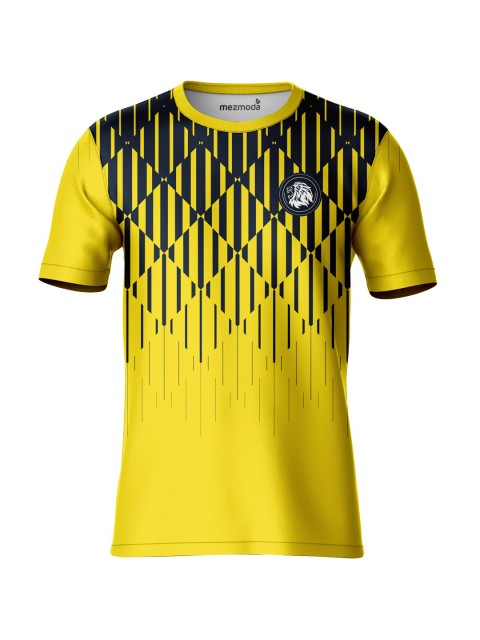 

mezmoda Boys Yellow Printed Sublimation Raw Edge T-shirt