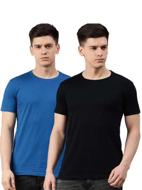 

UNSULLY Men Pack Of 2 Printed T-shirts, Blue