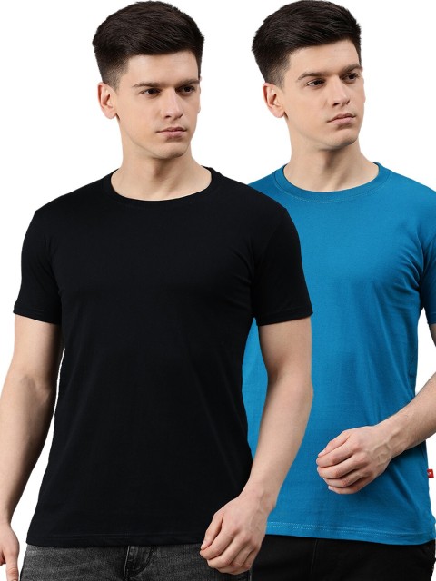 

UNSULLY Men Black & Blue Set Of 2 Cotton T-shirt