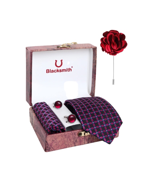 

Blacksmith Men Pink Woven Design Accessory Gift Set