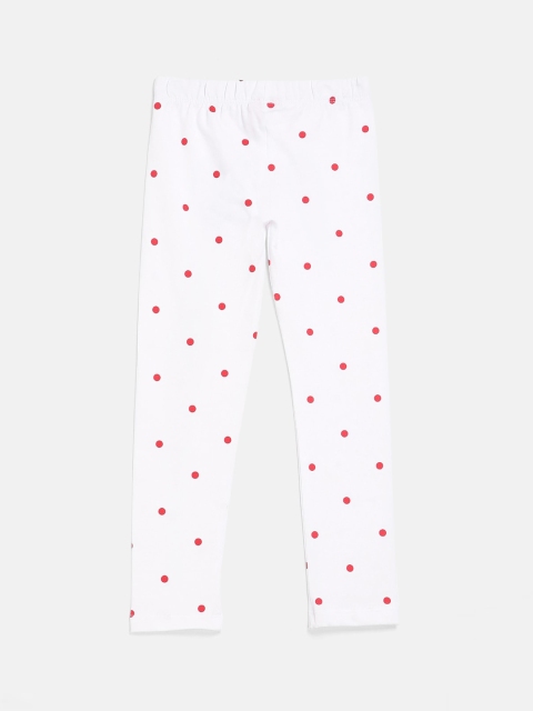 

V2 Value & Variety Girls White & Red Polka Dot Leggings
