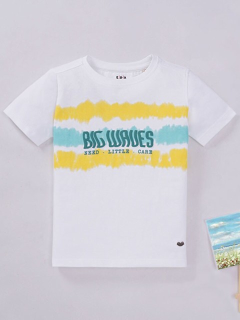 

Ed-a-Mamma Boys White Printed T-shirt