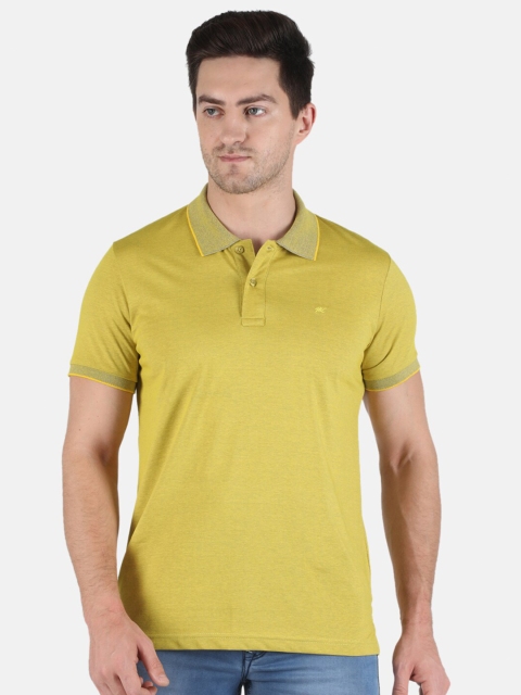 

Monte Carlo Men Mustard Polo Collar T-shirt, Gold