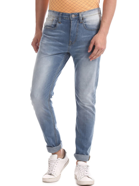 

AD By Arvind Men Blue Slim Fit Heavy Fade Jeans