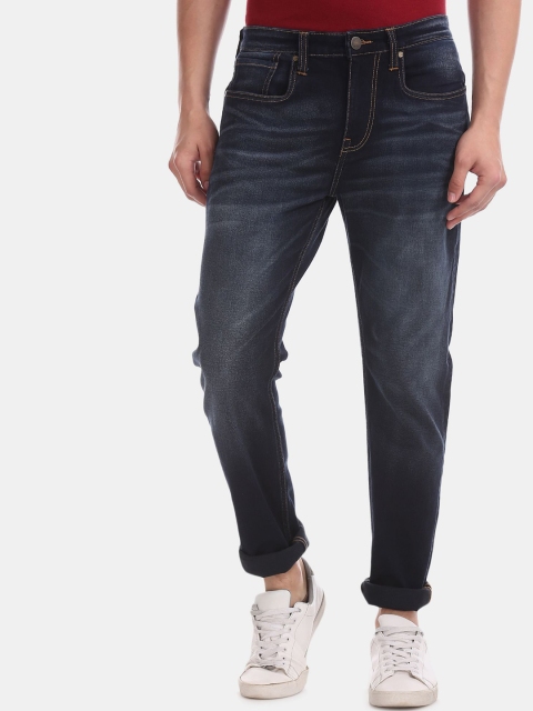 

AD By Arvind Men Navy Blue Slim Fit Light Fade Jeans