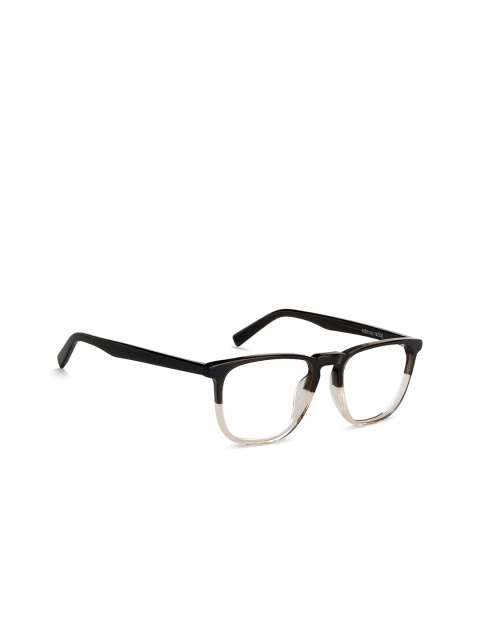 

John Jacobs Unisex Transparent & Black Square Frame 137796