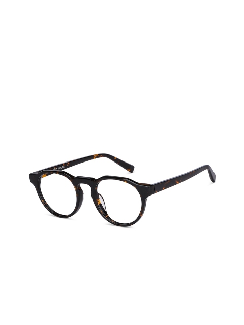 

John Jacobs Unisex Transparent & Black Oval Frame
