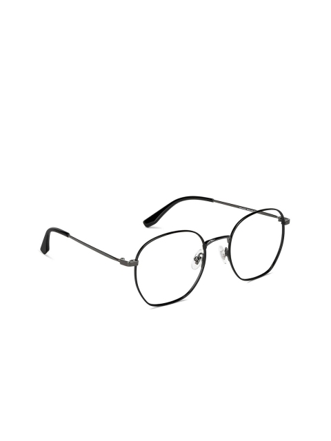 

John Jacobs Unisex Transparent & Black Square Frame