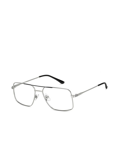 

John Jacobs Unisex Transparent & Silver-Toned Full Rim Square Frames