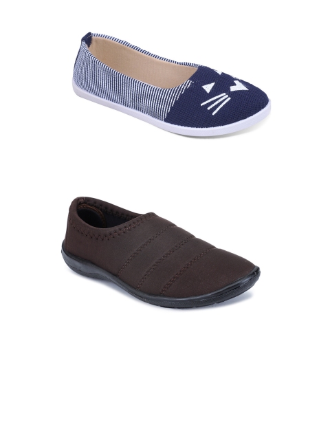 

FABBMATE Women Set Of 2 Slip-On Sneakers, Navy blue