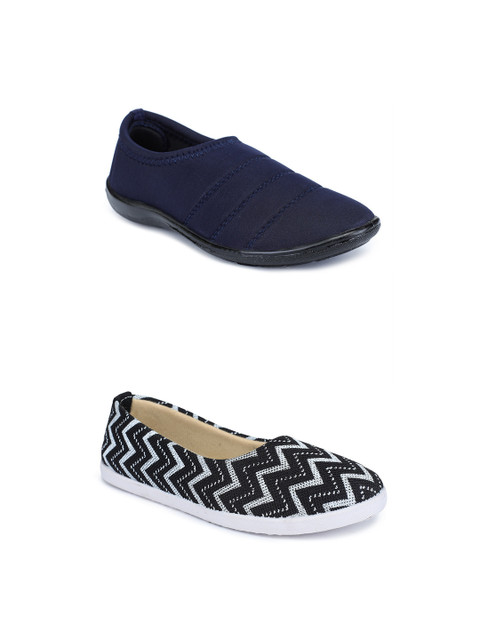 

FABBMATE Women Pack Of 2 Multicoloured Slip-On Sneakers, Multi