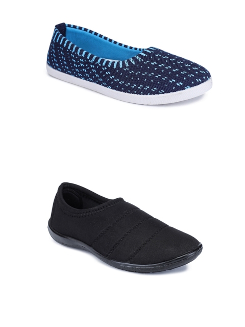 

FABBMATE Women Set Of 2 Slip-On Sneakers, Black