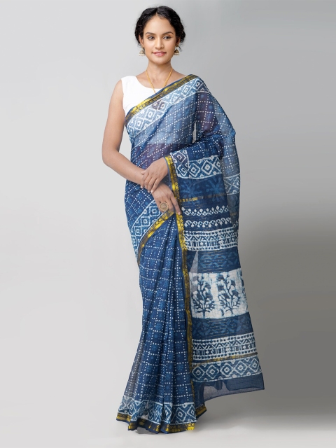 

Unnati Silks Women Blue Pure Kota Cotton Saree