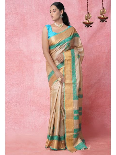 

Unnati Silks Women Brown Ghicha Tussar Pure Silk Handloom Saree