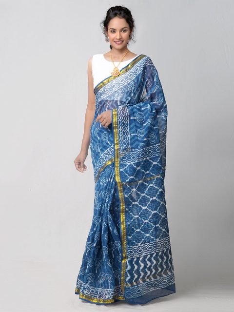 

Unnati Silks Women Blue Pure Cotton Kota Saree