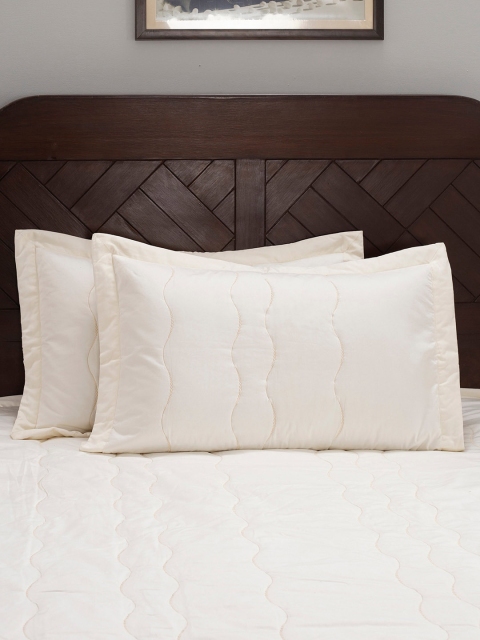 

MASPAR Beige Solid Set of 2 Cotton Pillows