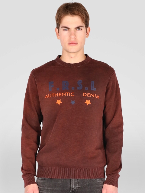 

FREESOUL Men Red Printed Sweatshirt