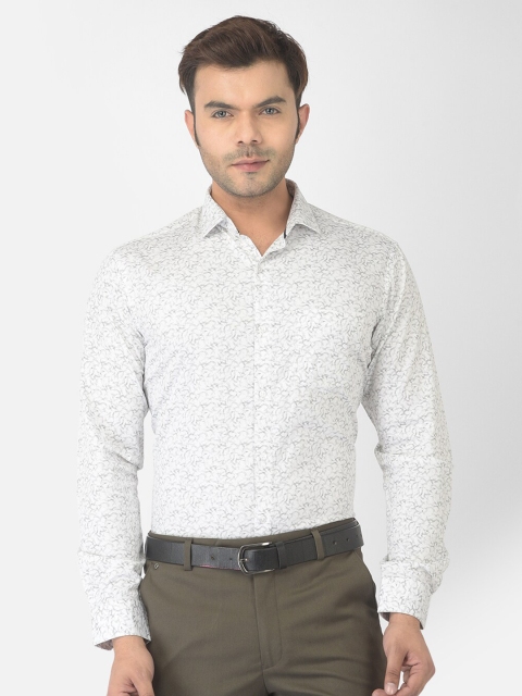 

Canary London Men Off White Smart Slim Fit Floral Printed Semiformal Shirt
