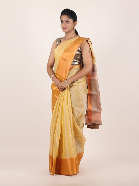 

Pothys Women Yellow Embellished Zari Saree
