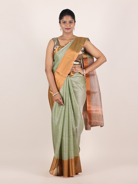 

Pothys Sage Green & Gold-Toned Woven Design Zari Saree