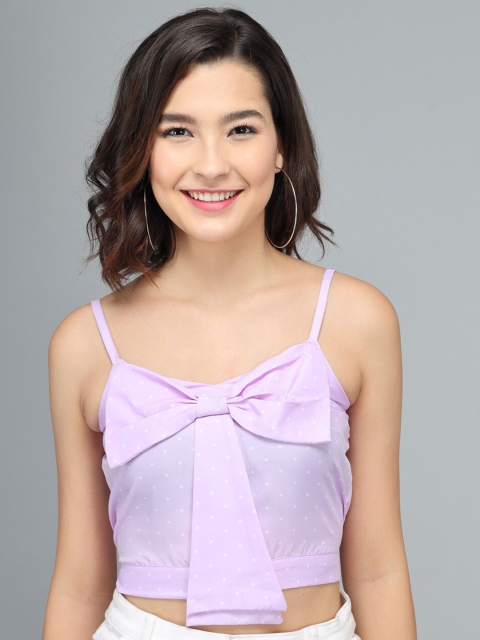 

Darzi Women Lavender Crepe Crop Top