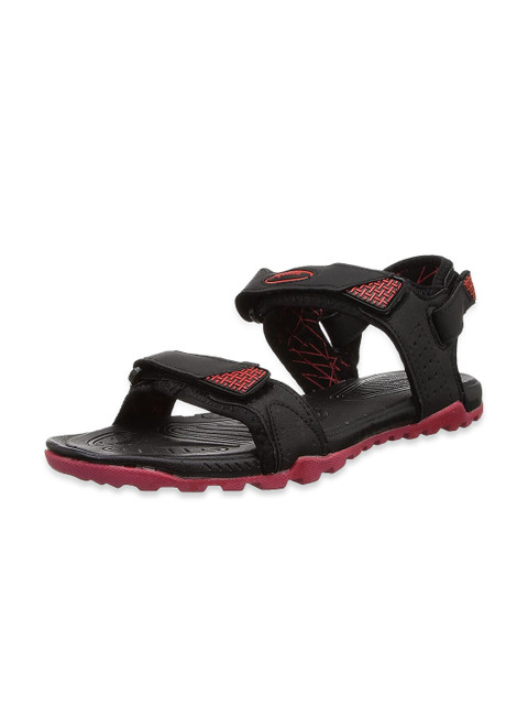 

Aqualite Men Black & Red Solid Sports Sandals