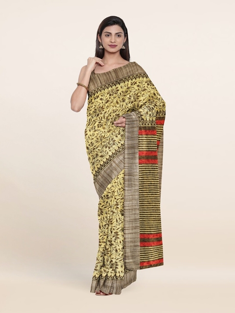 

Pothys Yellow & Red Ethnic Motifs Saree