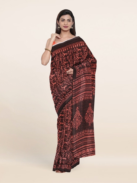 

Pothys Brown & Red Floral Saree