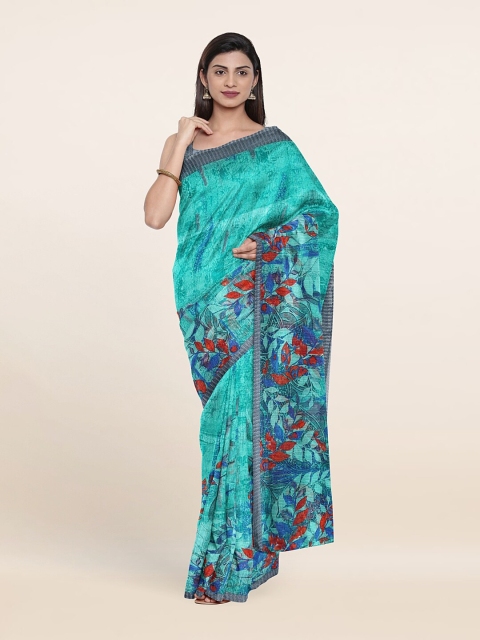 

Pothys Blue & Red Floral Printed Saree