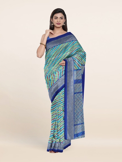 

Pothys Blue & Red Geometric Printed Saree