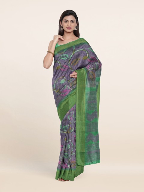 

Pothys Blue & Green Floral Saree