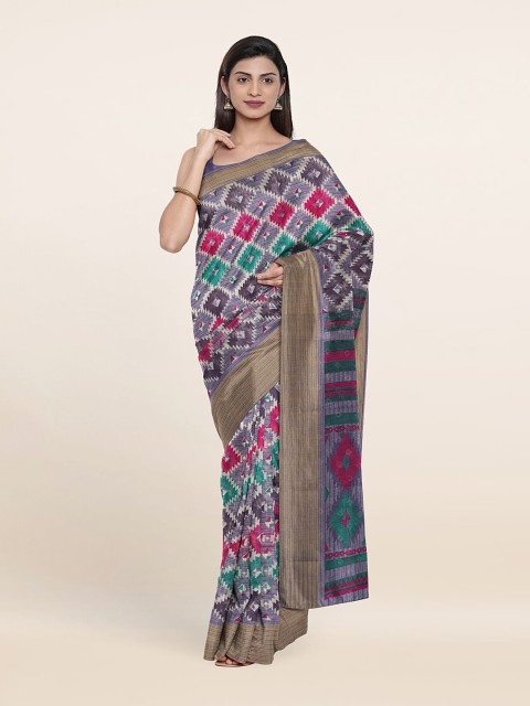 

Pothys Red & Green Geometric Saree