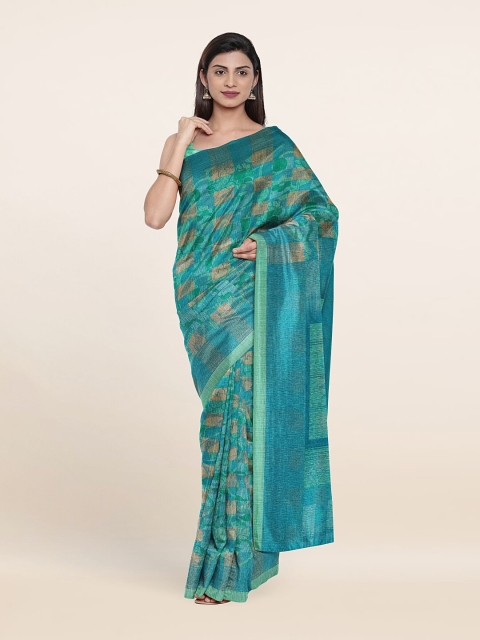 

Pothys Blue & Green Floral Saree