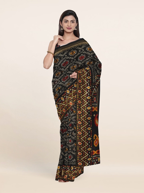 

Pothys Black & Yellow Floral Saree