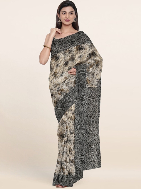 

Pothys Women Cream Abstract Print Saree