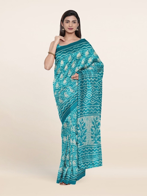 

Pothys Blue & Beige Batik Saree