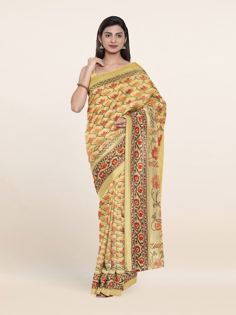 

Pothys Yellow & Red Ethnic Motifs Saree