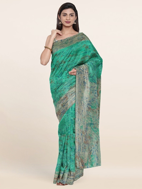 

Pothys Green & Grey Abstract Saree
