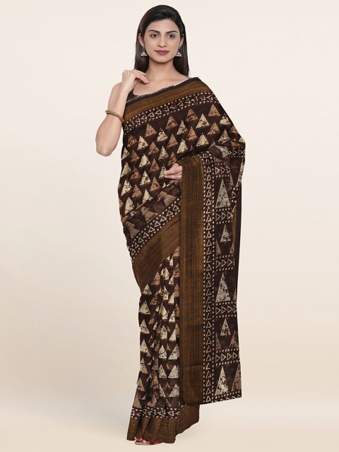 

Pothys Brown & Cream-Coloured Saree