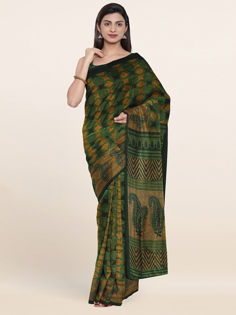 

Pothys Green & Yellow Printed Saree
