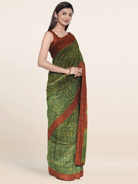 

Pothys Green & Brown Printed Saree