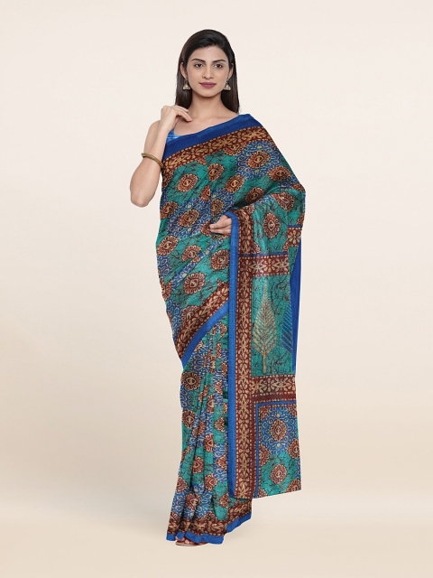 

Pothys Blue & Brown Floral Saree