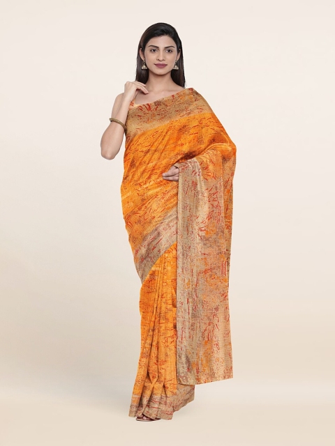 

Pothys Women Orange Abstract Print Saree