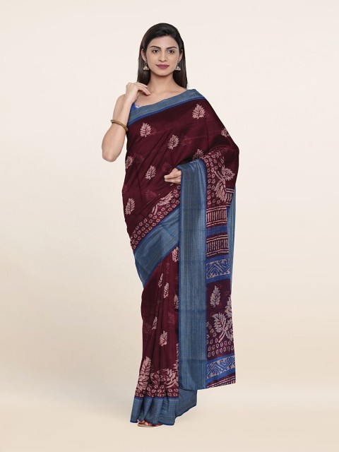 

Pothys Maroon Floral Printed Saree